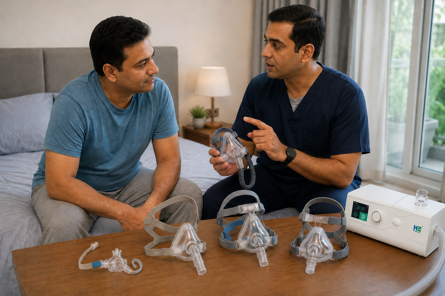 CPAP mask types and Indian facial morphology — nasal pillows, nasal, full-face, hybrid